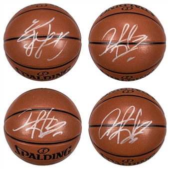 Lot of (4) Dennis Rodman Signed Basketballs (PSA/DNA) (Red Cross Hurricane Relief Lot) 